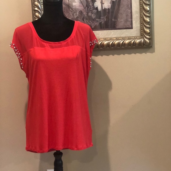 Express Tops - EXPRESS Embellished Cap Sleeve Top